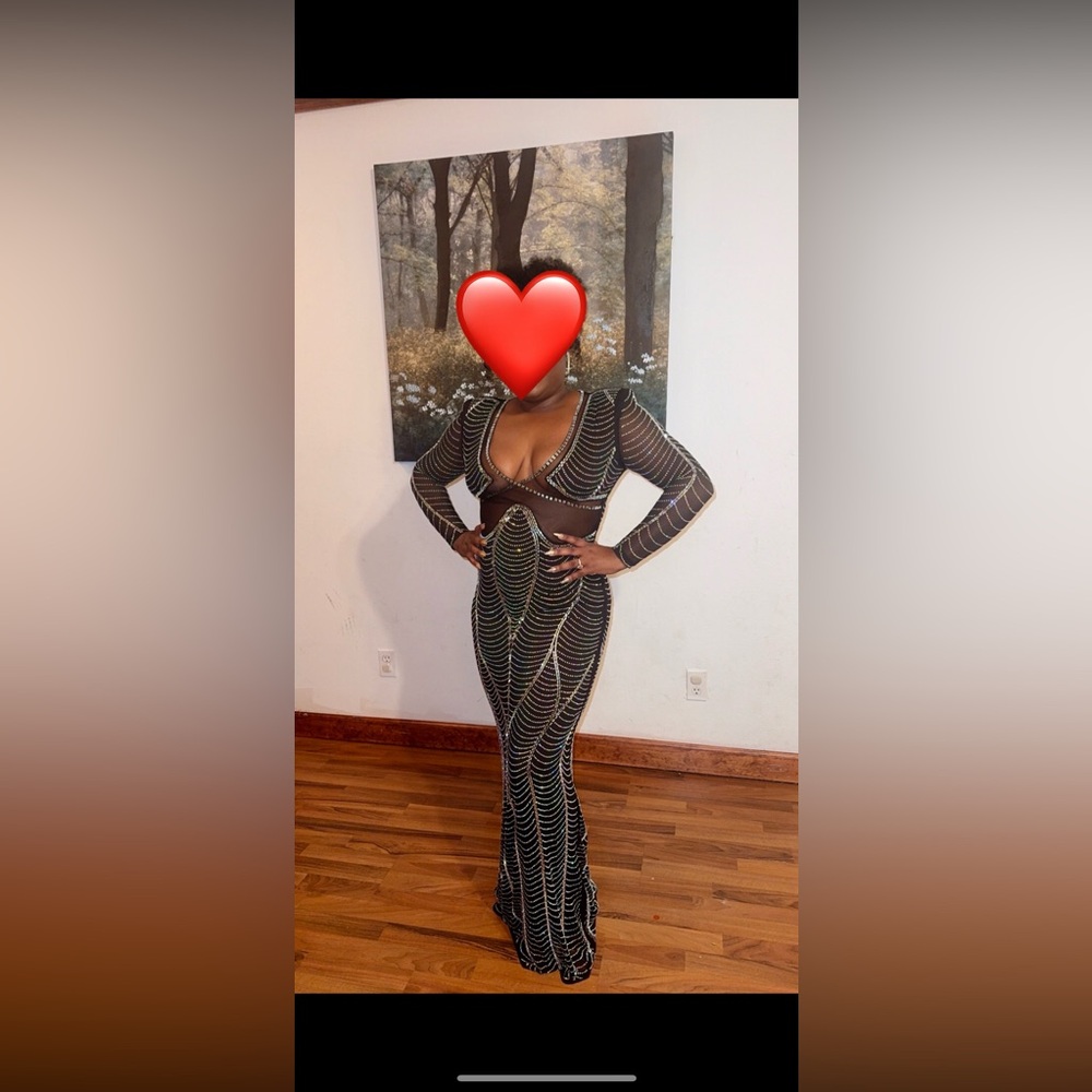 Elegant Black and Gold Women's Dress